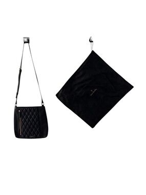 Leather Vera Bradley Black Leather Quilted Molly Crossbody Bag and Dust Bag